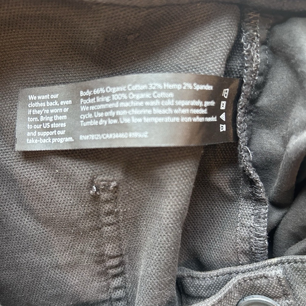 Eileen Fisher Pants Black Size 14 Zip Cotton And Hemp Blend Tapered Pockets EUC - Picture 5 of 12